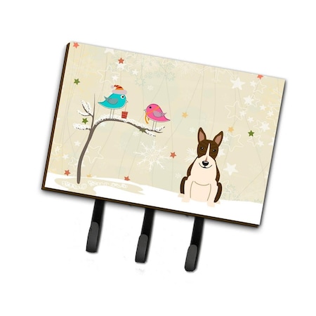 Carolines Treasures Christmas Presents Between Friends Bull Terrier Dark Brindle Leash or Key Holder BB2608TH68